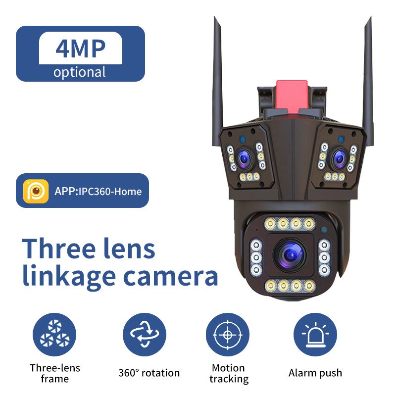 Ikevision IPC360Home 3 Lens 12MP Wireless Security WIFI PTZ Camera Optical Zoom Outdoor WiFi Network IP PTZ Camera