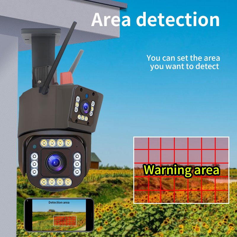 Ikevision IPC360Home 3 Lens 12MP Wireless Security WIFI PTZ Camera Optical Zoom Outdoor WiFi Network IP PTZ Camera