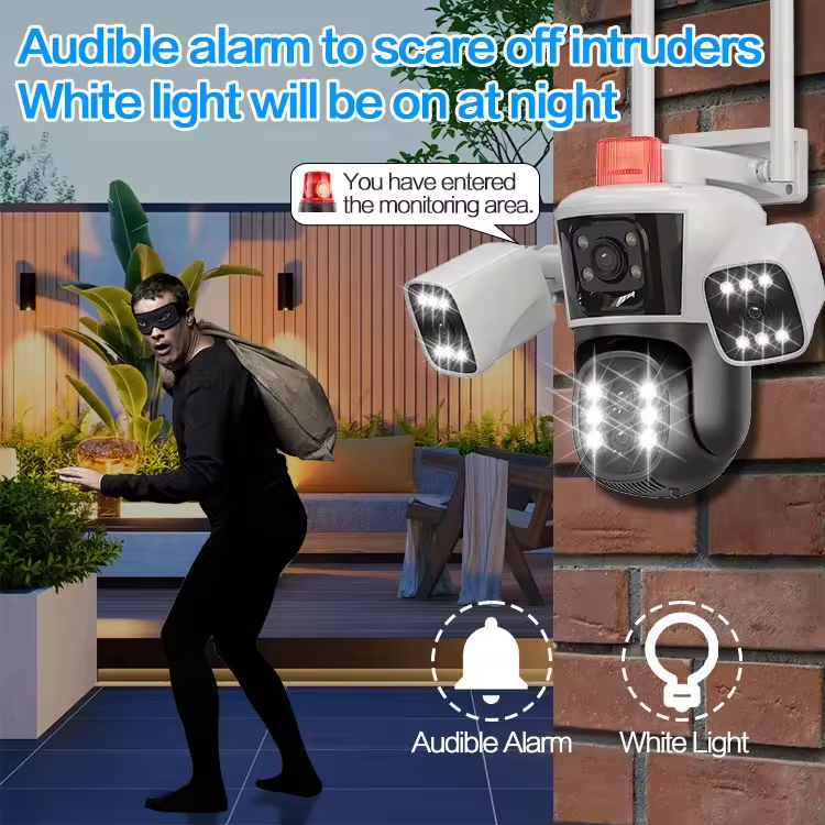 Full HD Night Vision WiFi IP PTZ Camera with 4 Lenses Home Surveillance IPC360 Home Outdoor WiFi Security CCTV Network Cameras