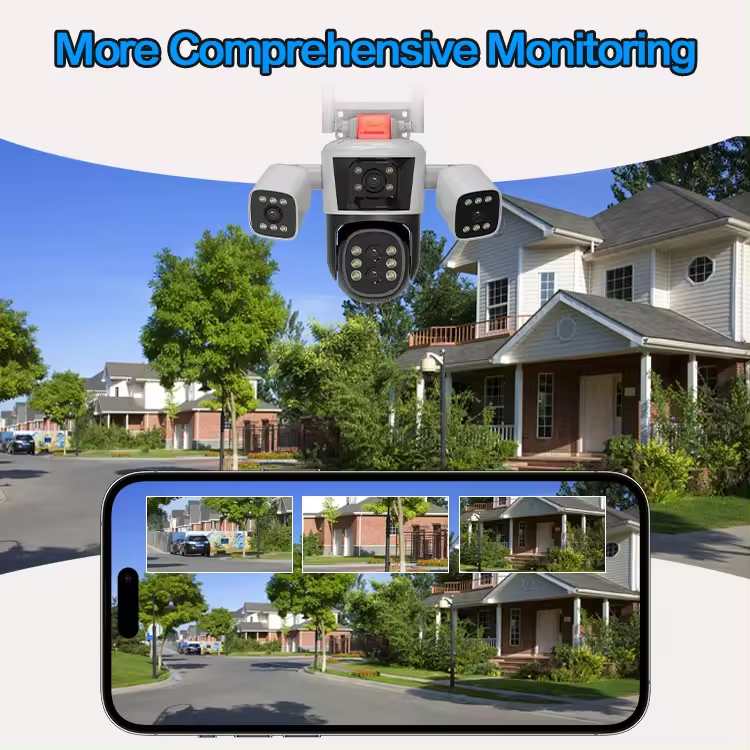 Full HD Night Vision WiFi IP PTZ Camera with 4 Lenses Home Surveillance IPC360 Home Outdoor WiFi Security CCTV Network Cameras