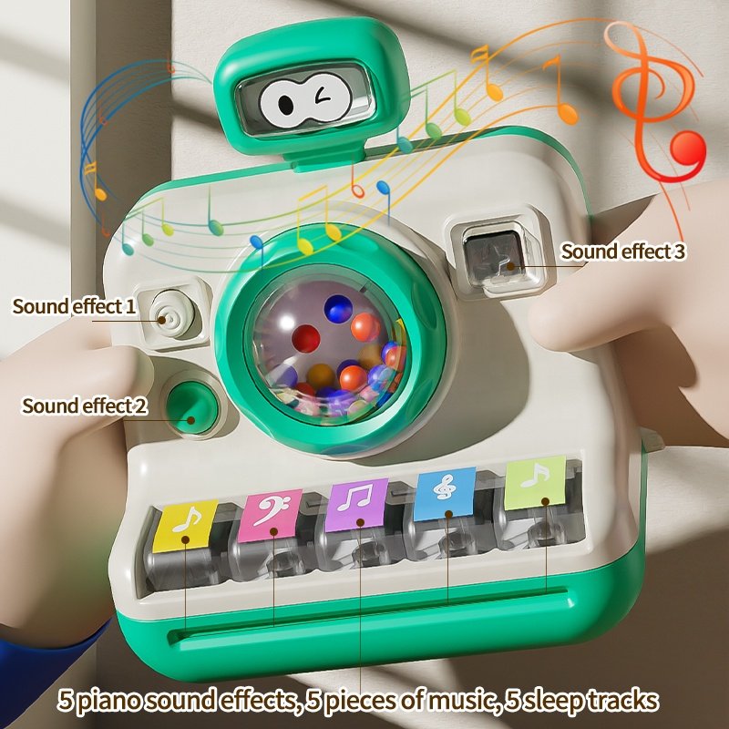 Samtoycn Multifunction Early Educational Musical Instruments Piano Analog Camera Mini Cute Kids Baby Camera Toy With Light Music