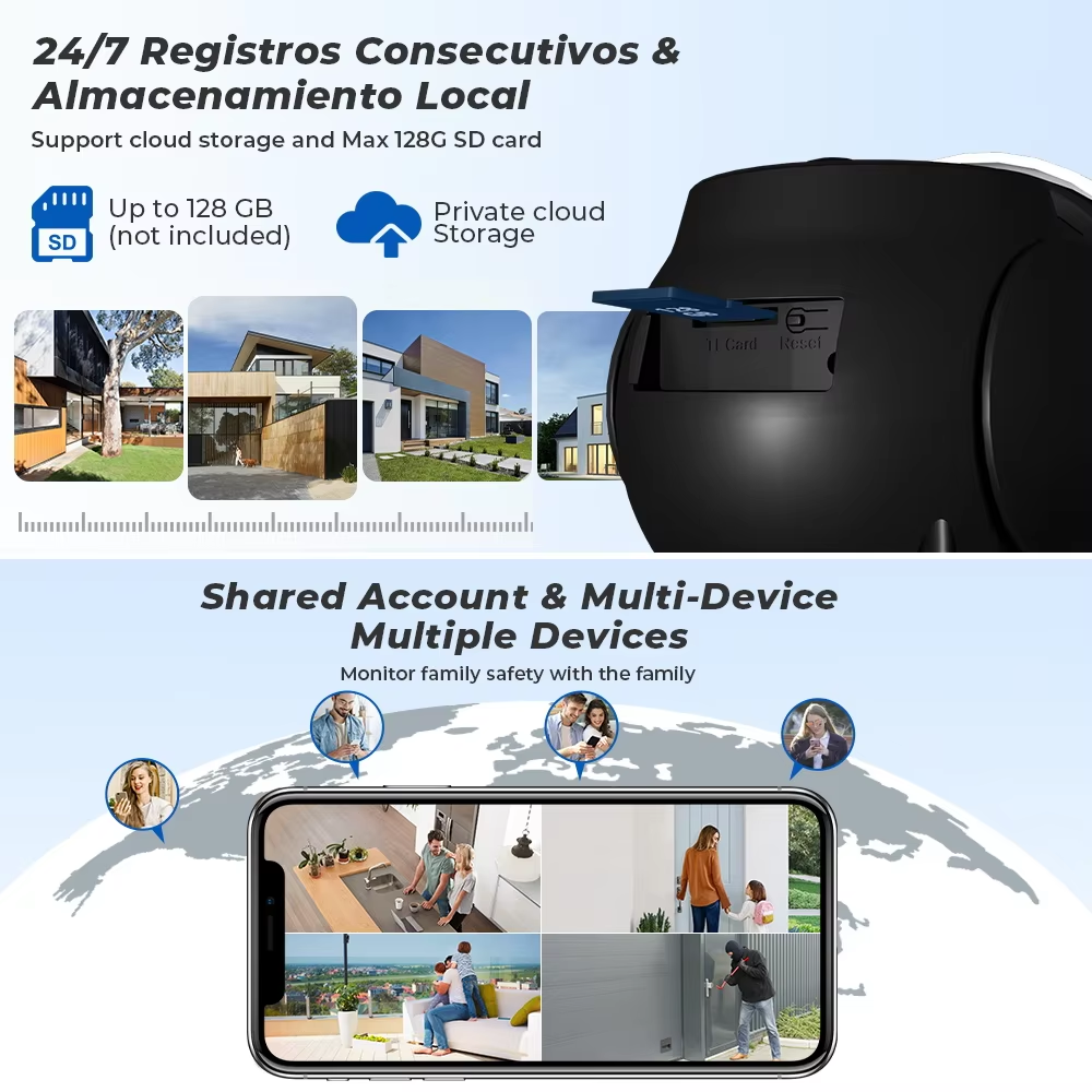 4MP HD 4G Solar Camera Motion Detect Auto Tracking Solar PTZ Sim Card Low-Power Battery Solar Security Camera Cctv Icsee Outdoor