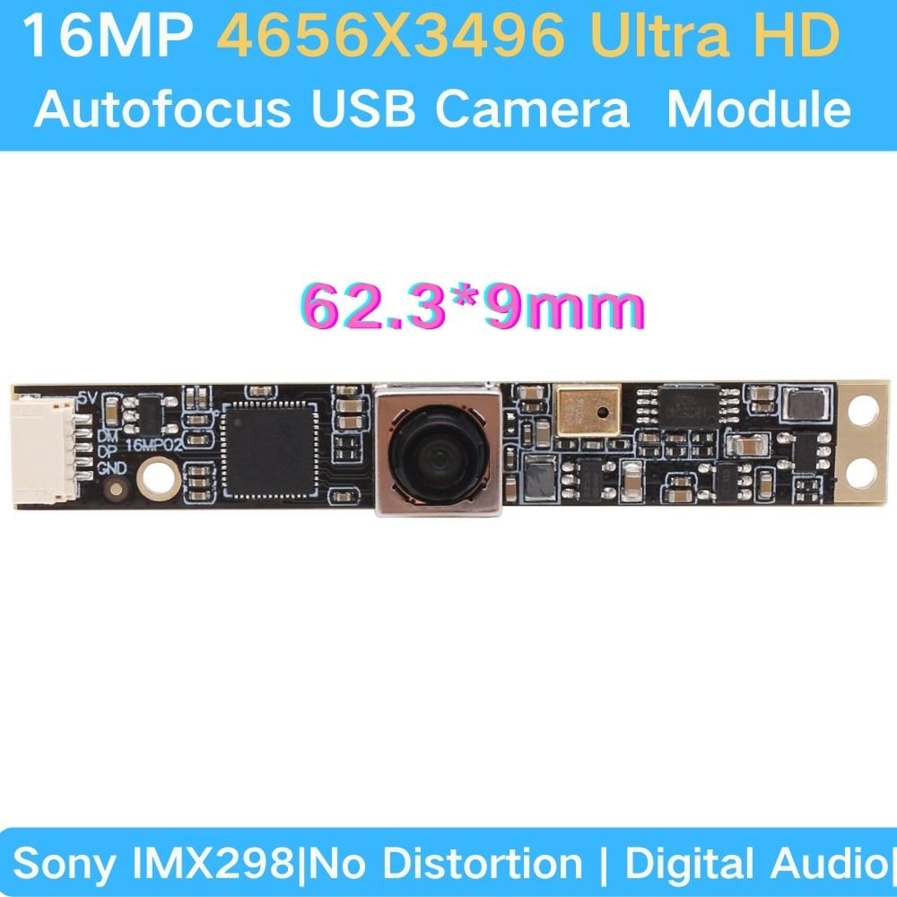 ELP 16MP Micro Mini Camera Module Autofocus Wide Angle 100degree UVC Plug and Play USB 2.0 AF Camera For Industrial Inspection