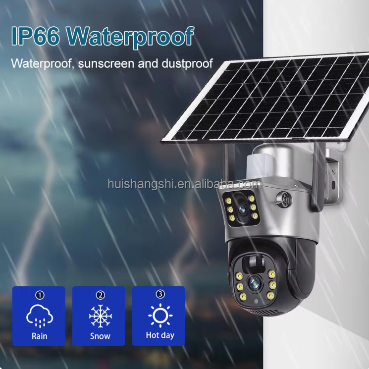 V380Pro 4G Sim Outdoor Dual Lens WiFi 8MP 4K IP Cameras Solar Panel CCTV Security Built in Battery PIR Network Camera Wireless