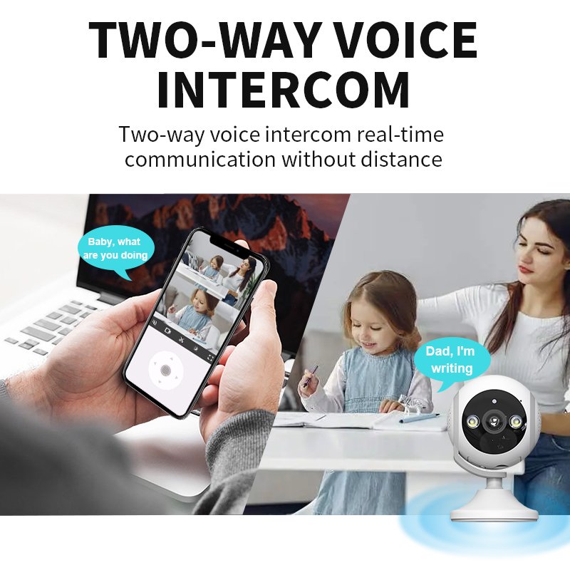 D 2024 hot 3MP Fisheye Panoramic Lens Full Color Night Vision Two-way Voice High-definition Indoor Pan-Tilt WIFI HD 360 Camera
