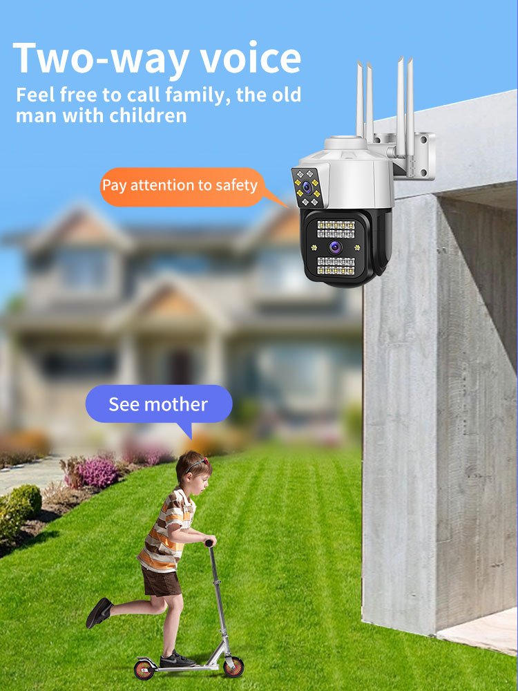 Hot Sales 2MP Wifi Network Camera Dual Lens Optical Zoom PTZ Motion Tracking Security Camera Outdoor