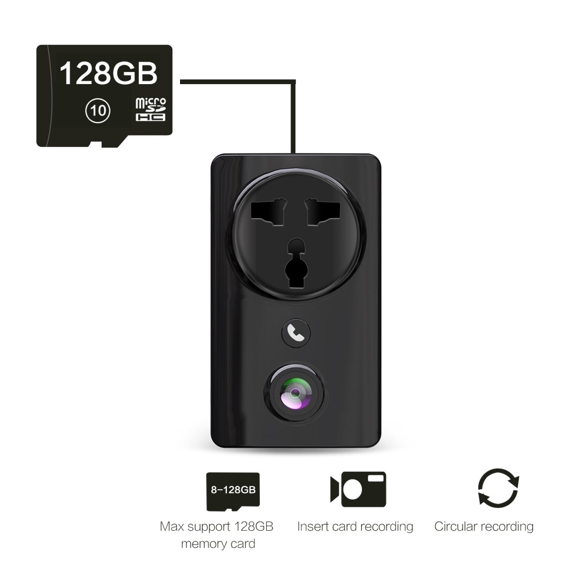 Indoor Mini Wifi Camcorder Wireless IP Network Camera Electrical Outlet Wall Plugs Sockets Charger Smart Surveillance Camera