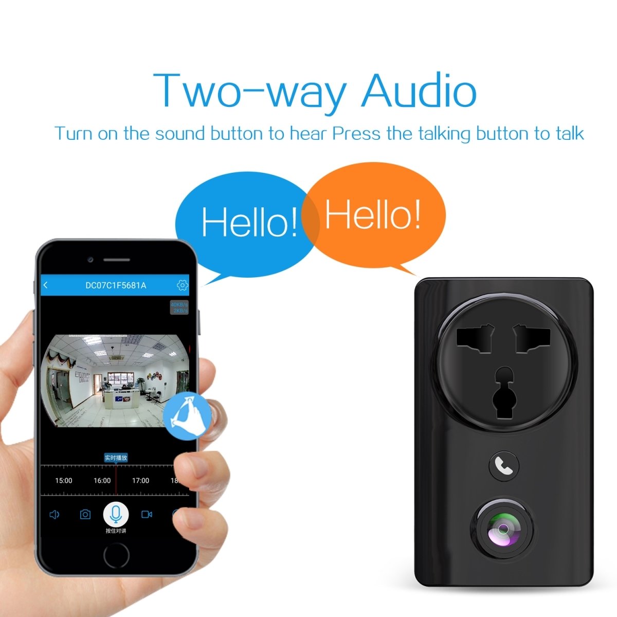 Indoor Mini Wifi Camcorder Wireless IP Network Camera Electrical Outlet Wall Plugs Sockets Charger Smart Surveillance Camera