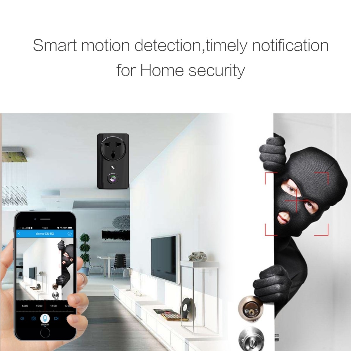 Indoor Mini Wifi Camcorder Wireless IP Network Camera Electrical Outlet Wall Plugs Sockets Charger Smart Surveillance Camera