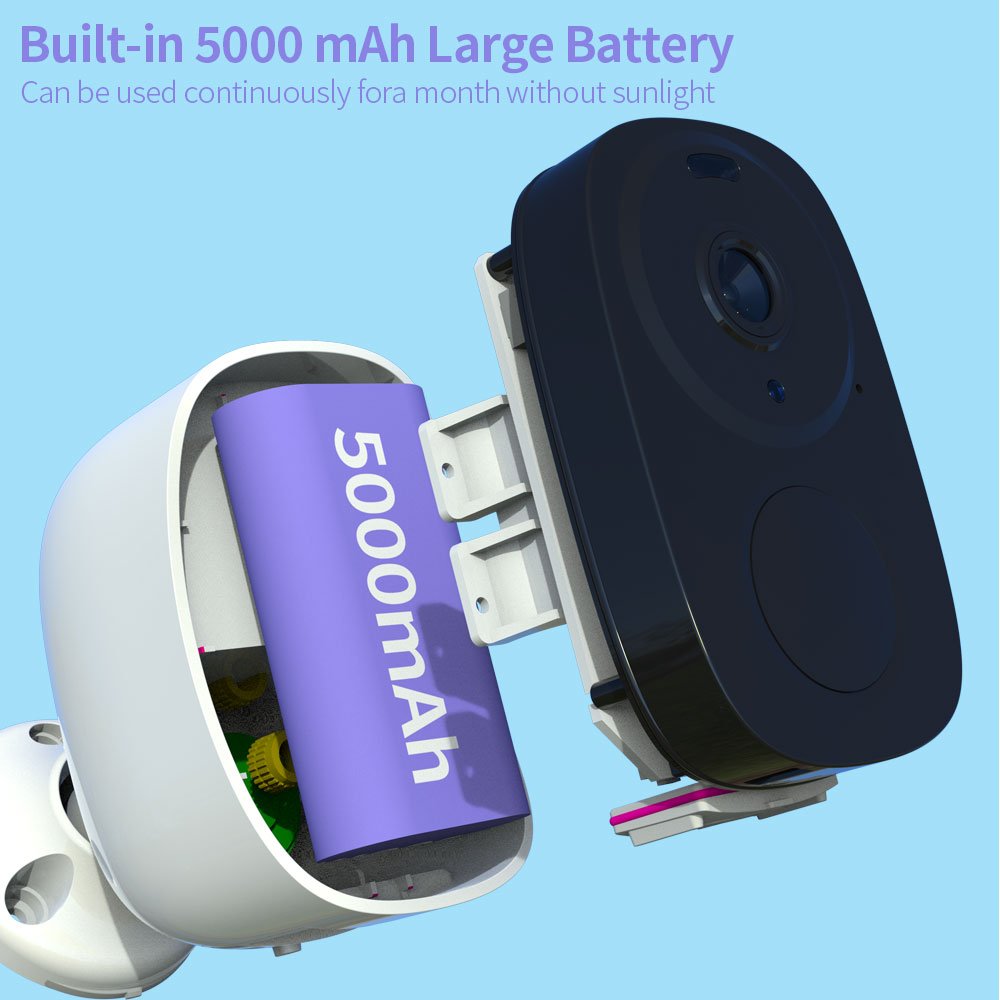 HFWVISION 5000mAh Battery Cameras 2K 3W Solar Panels Outdoor 4G Wireless Camera for Home Security Motion Detection Solar camera
