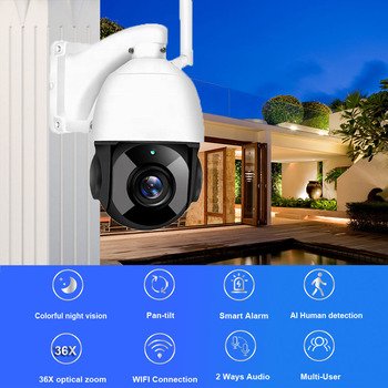 Qearim 36X optical Zoom: 4.7mm-85mm Motorized Zoom Lens Security camera Full Color Network IP66 outdoor cameras