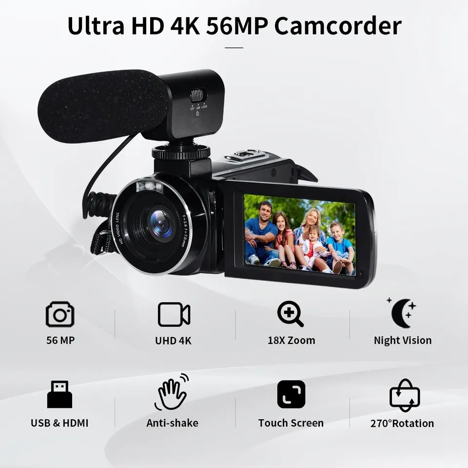 Mini Handy Professional Camera 4K Digital Camcorder Video Cameras