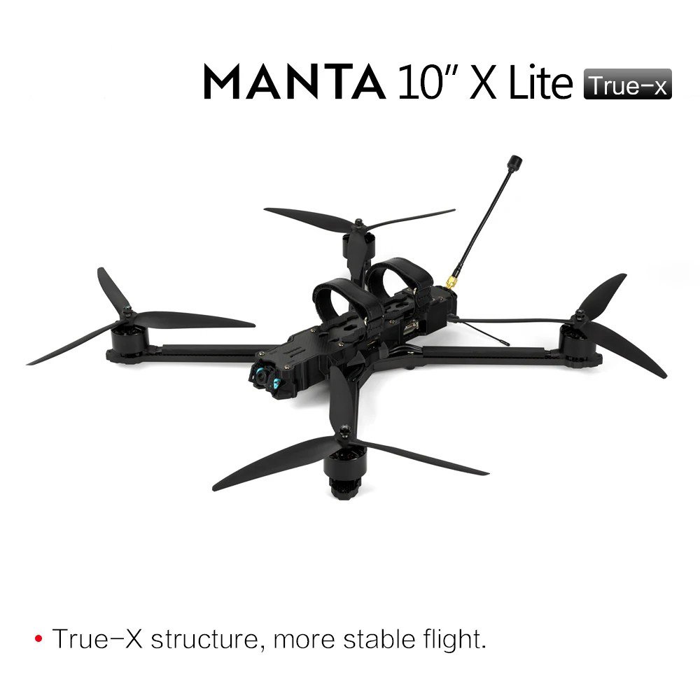 PUSHI Manta 10 X Lite 10inch FPV BNF Long Range Heavy Payload Cinematic Drone Analog 1.2G 1.3G 5.8G VTX LINK HD DJ1 O3