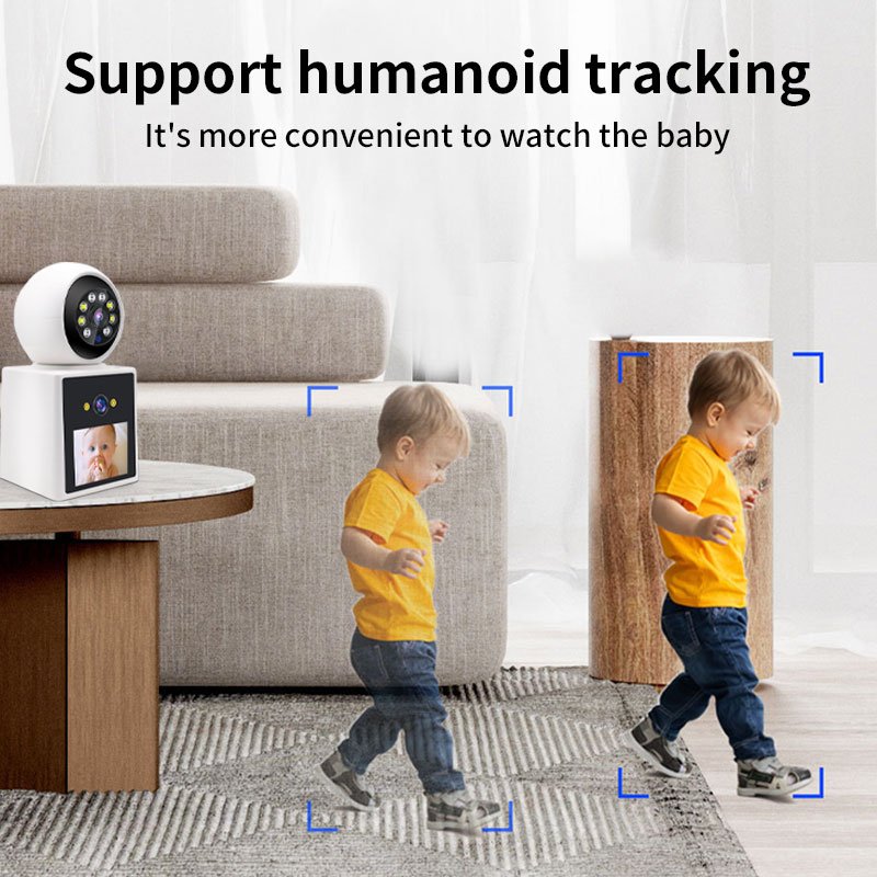 WERYSAFE Home Hd 2.4 inch Screen 4MP WiFi Video Call Camera Two Way Audio Video Mini Baby Wireless Ip Security Camera