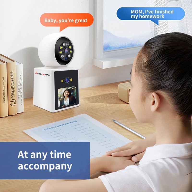 WERYSAFE Home Hd 2.4 inch Screen 4MP WiFi Video Call Camera Two Way Audio Video Mini Baby Wireless Ip Security Camera