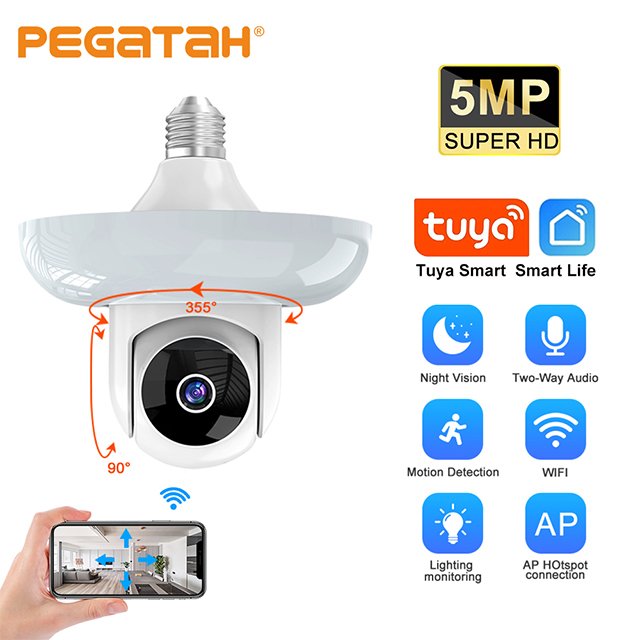 Tuya N20 Network Camera 5MP 5G Wifi Full Color Night Vision IP Camera Human Tracking for Surveillance Security Video