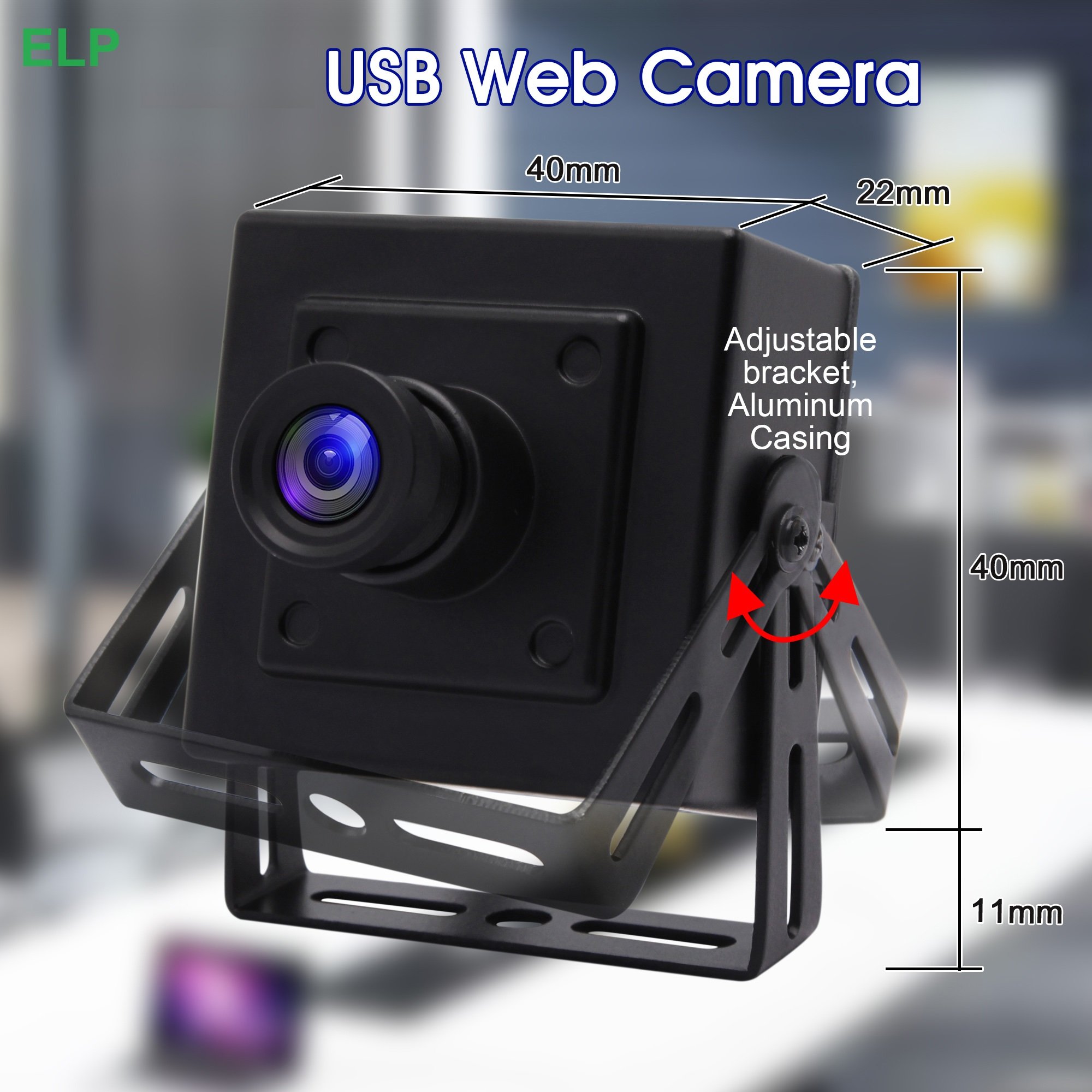 ELP 5MP M12 3.6 Lens 30fps USB Camera HD 2592x1944 UVC Webcam Mini Camera for Android, Mac,Linux,Windows, Clear Video and Image