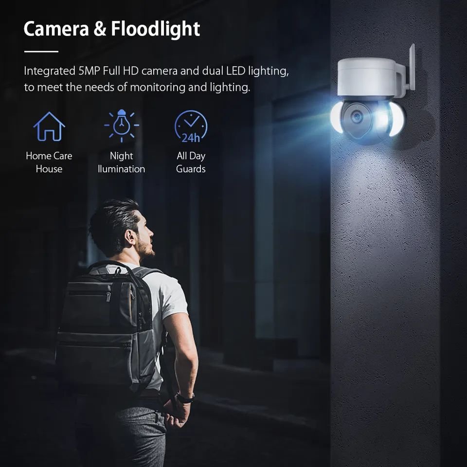 EDUP 8MP Outdoor WiFi Smart Camera PTZ Security Surveillance Wireless Wifi IP Network Camera