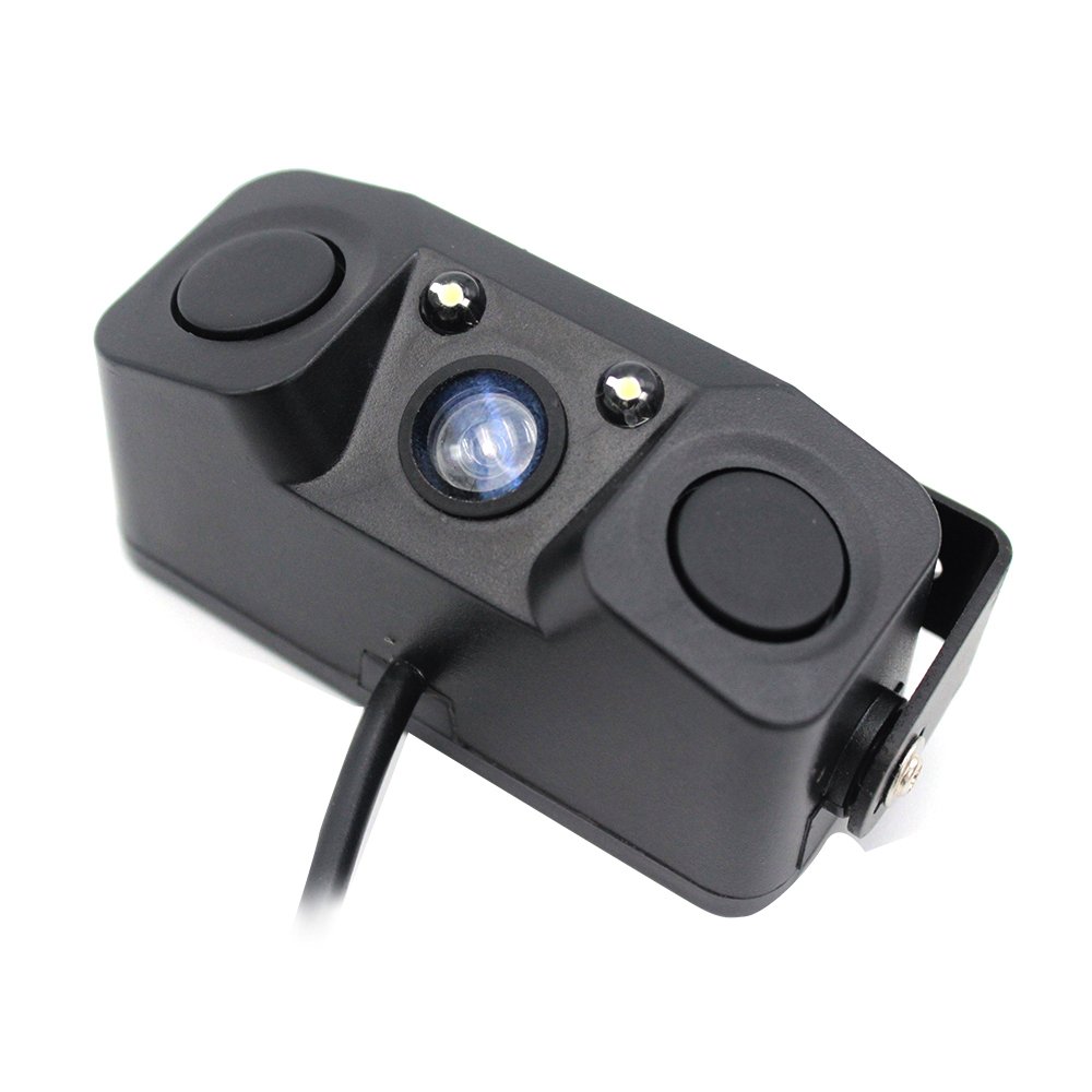 2probes Parking Reverse Sensor Radar Detection Blind Spot Warning Back View Cvbs Alarm Voice Reminder Car Rear Camera