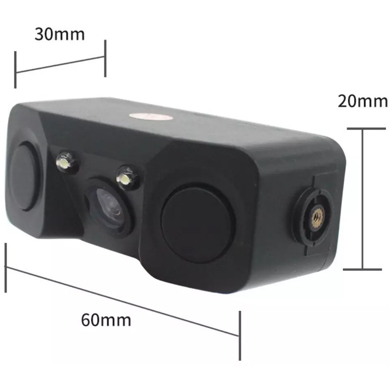 2probes Parking Reverse Sensor Radar Detection Blind Spot Warning Back View Cvbs Alarm Voice Reminder Car Rear Camera