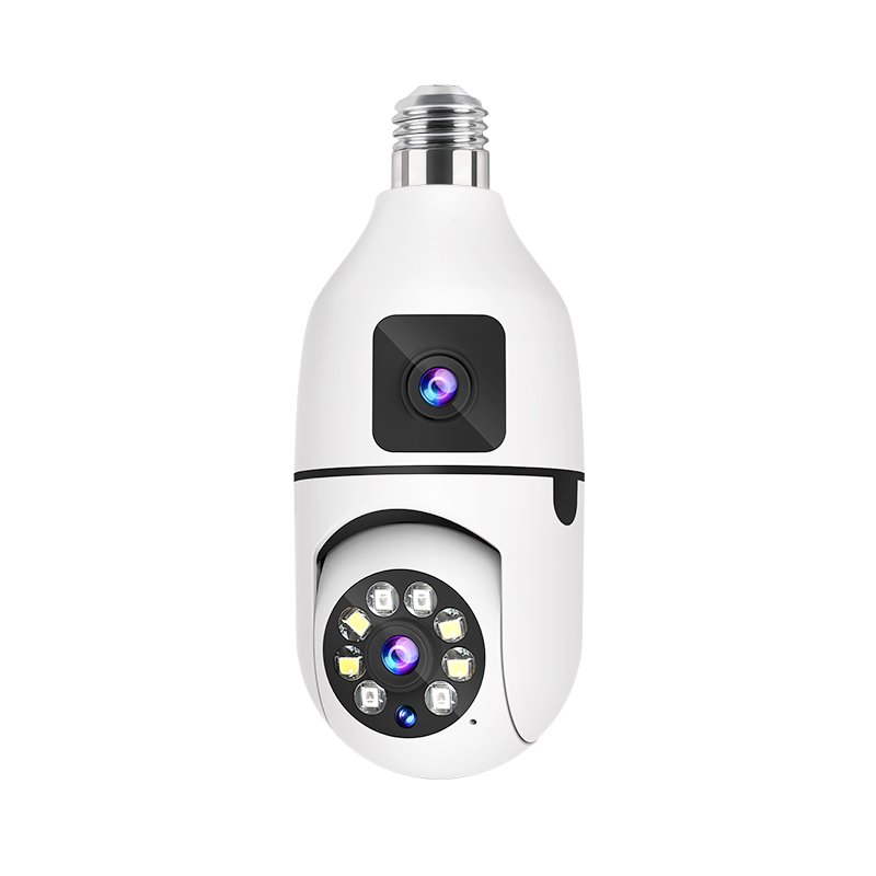 Bulb Camera New Dual Vision Surveillance Camera 360 Degree Rotation HD Night Vision Camera Home Security