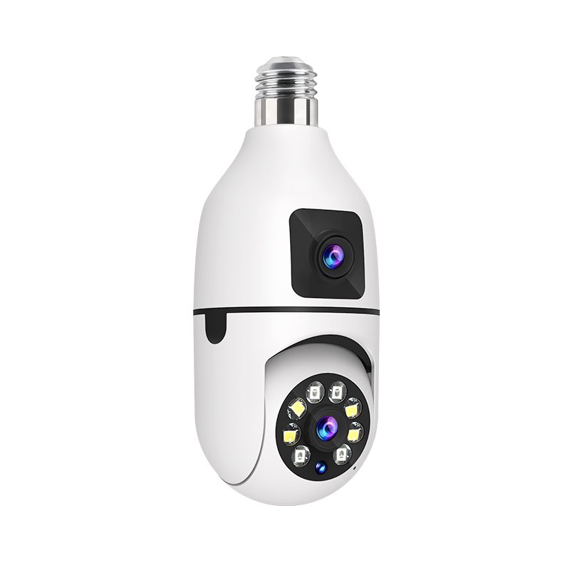 Bulb Camera New Dual Vision Surveillance Camera 360 Degree Rotation HD Night Vision Camera Home Security