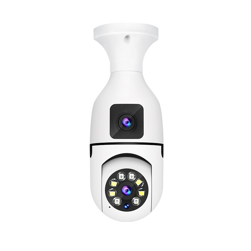 Bulb Camera New Dual Vision Surveillance Camera 360 Degree Rotation HD Night Vision Camera Home Security