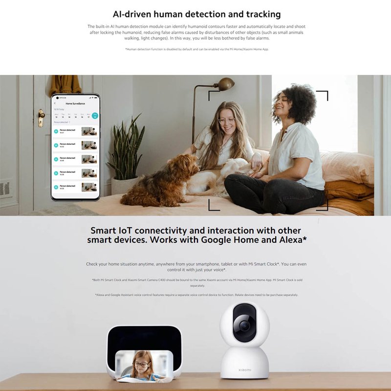 Xiaomi MI Smart Camera C400 Global Version 4MP 360 rotation Night Vision AI Human Detection Smart Camera Xiaomi