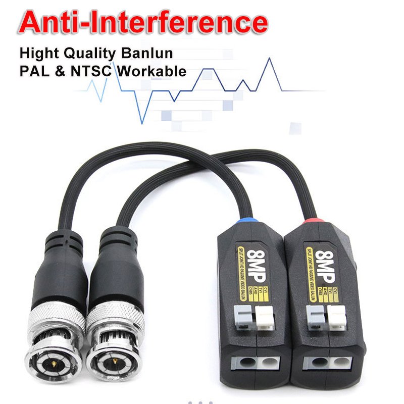 Video Balun Support 1080P 5MP 8MP AHD TVI CVI CVBS BNC to UTP RJ45 Converter HD Video Balun for CCTV Analog Camera