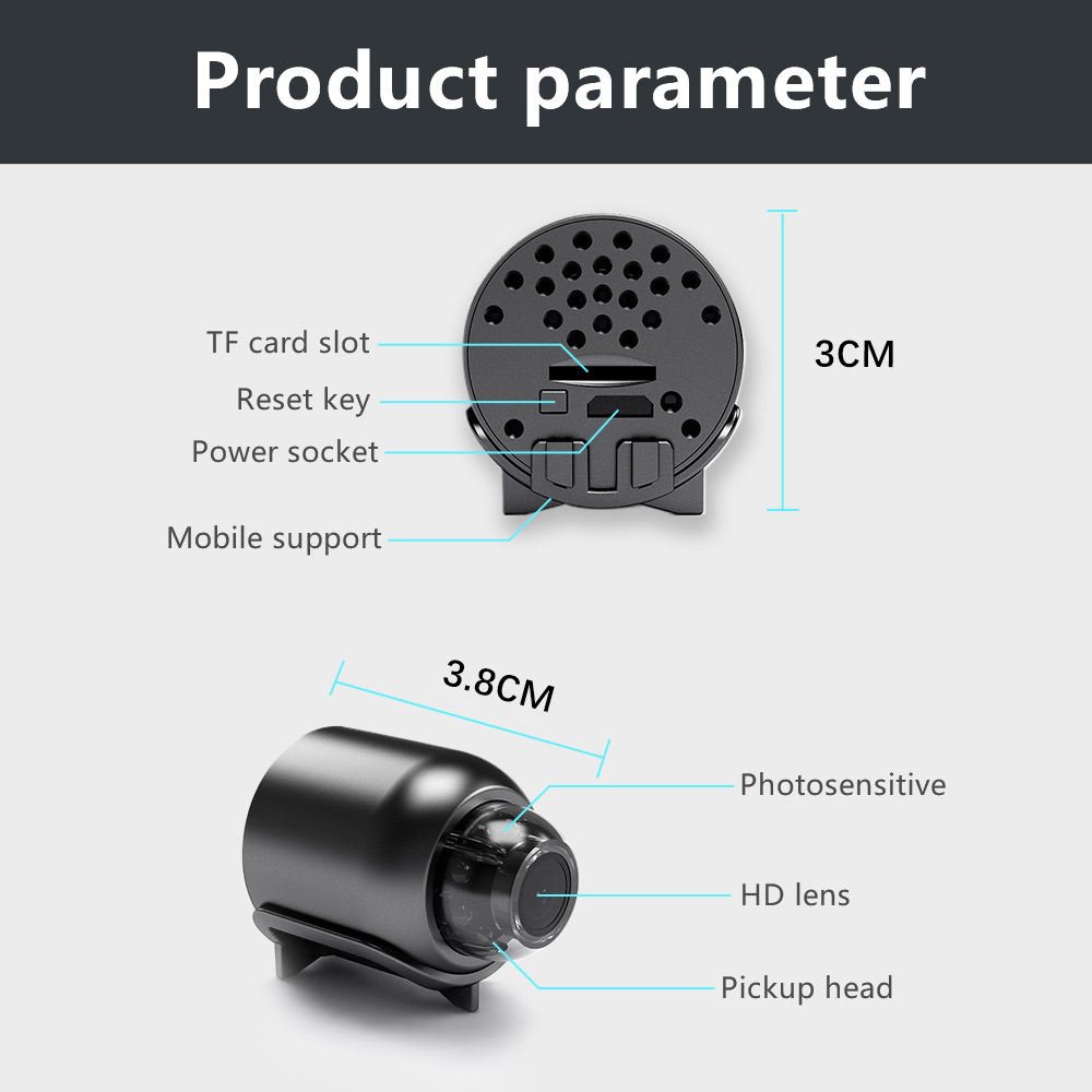 3MP FULL HD Mini WIFI Camera 130 Degree Home Security IP Network Camcorder Night Vision Motion Detection X5 Mini Camera