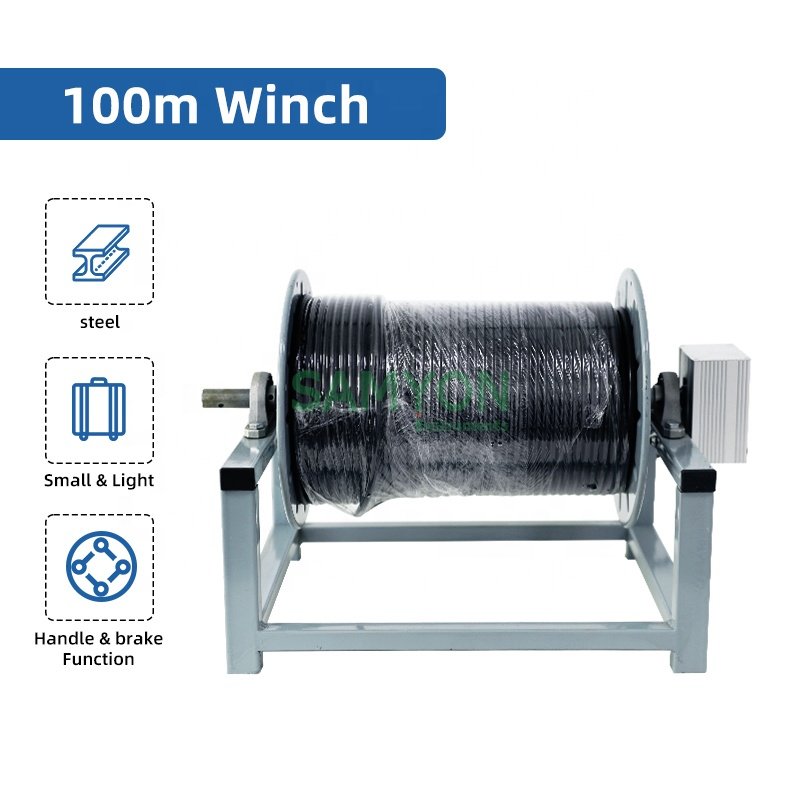12mmS Outdoor Analog Camera Water Deep Well Borehole Inspection camera with 100m Handle Winch