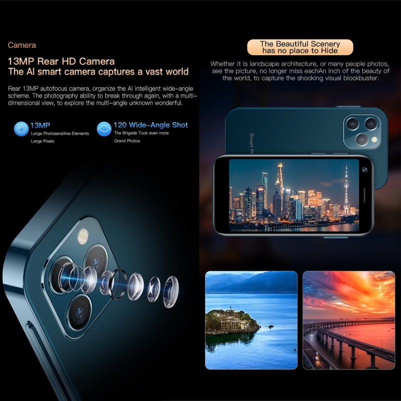 SOYES XS12 Pro Small Cellphone Unlocked 4GB RAM Face Recognition 3.0 inch Android Mini Cellphones Dual SIM