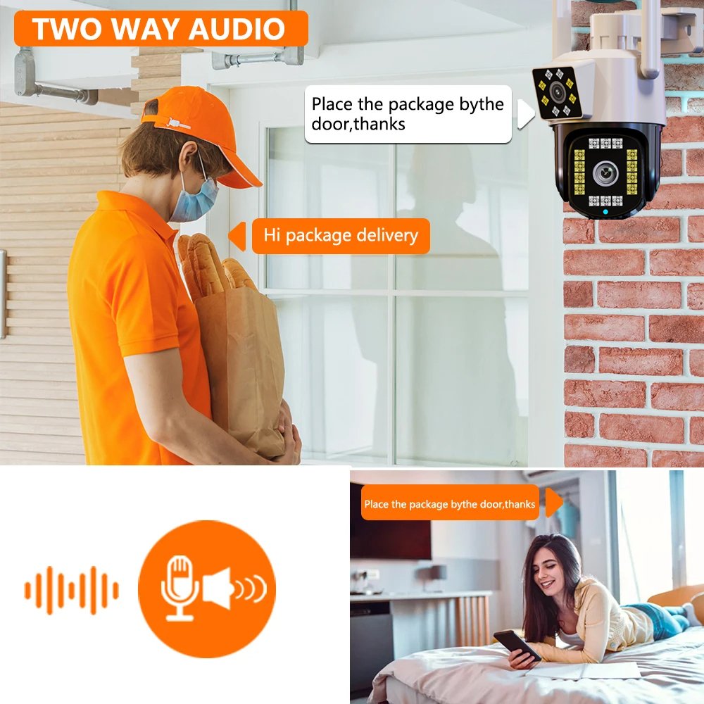8MP 4K Yoosee Wifi Dual Lens Security Protect Waterproof Cameras Wireless CCTV Video Surveillance Light Alarm IP Network Camera