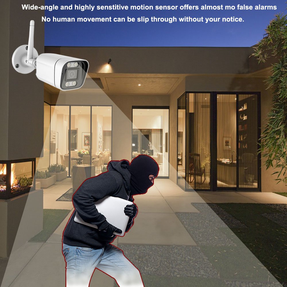 QEARIM AI human detection colorful night vision wireless wifi hd ip security Network camera ICSEE 3MP wifi bullet camera outdoor