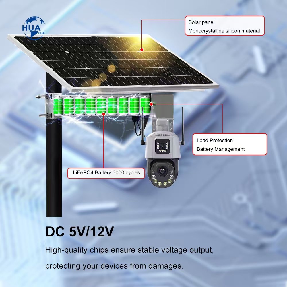 Factory 8MP Ptz 360 Degree Rotate Waterproof Network Cctv Camera Motion Detection With Battery 4g Solar Camera For Farm