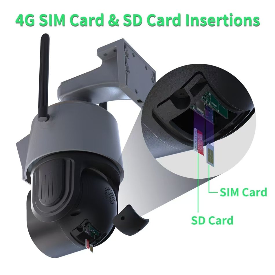 Factory 8MP Ptz 360 Degree Rotate Waterproof Network Cctv Camera Motion Detection With Battery 4g Solar Camera For Farm