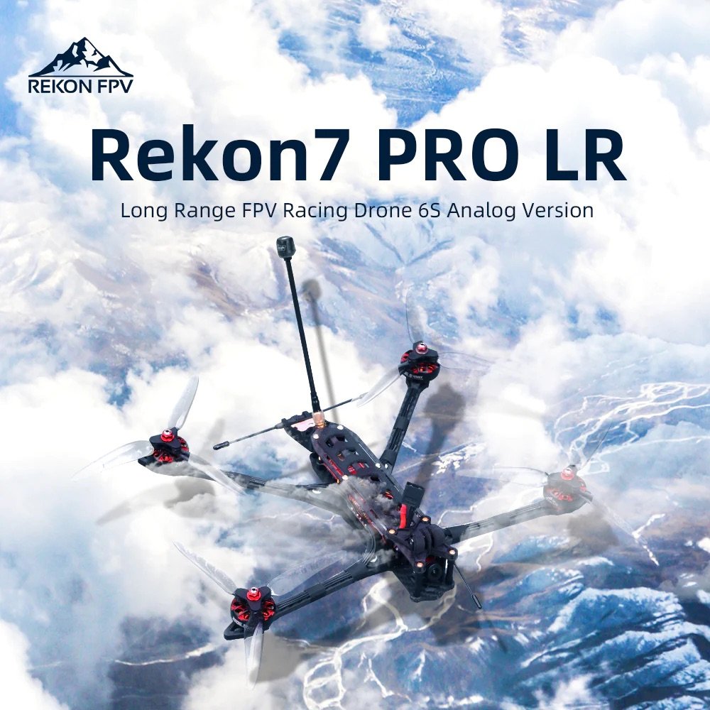 Rekon 7 Pro photograph Long Range 25minutes flying time 324mm Wheelbase 7'' frame F722 FC 1250KV Caddx Ratel 2 FPV Drone