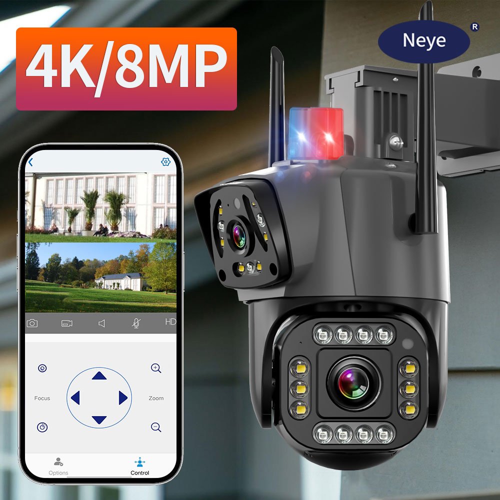 NEYE 360 panorama 8MP dual lens human motion tracking IP network camera