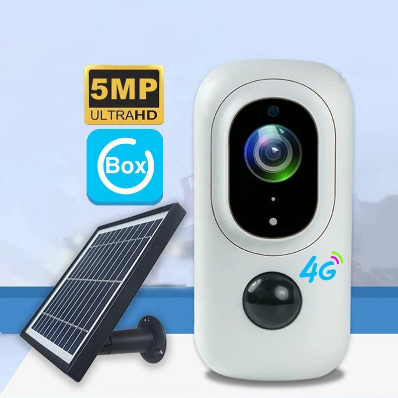 4G SIM Card 5MP WIFI IP 3W Solar Battery PIR Detect Outdoor Cameras Ubox Home AI CCTV Security Monitoring 2 Way Audio SD Camera