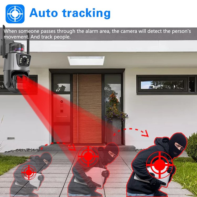 Faceacam Icsee 9MP Outdoor CCTV Security Camera Dual Lens WIFI Network Camera Hd Wireless Ptz Solar Camera
