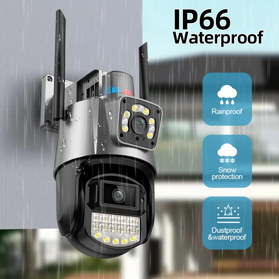 SWGJ AI Tracking Binocular 8X Zoom 8MP WiFi Outdoor Camera ICSEE Motion Detection Waterproof Audio Network CCTV Camera