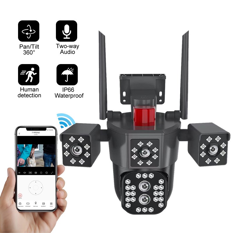 Yoosee Factory price 3 lens 3 views wireless cctv camera network WIFI Security Camera outdoor PTZ 360 IP Camera