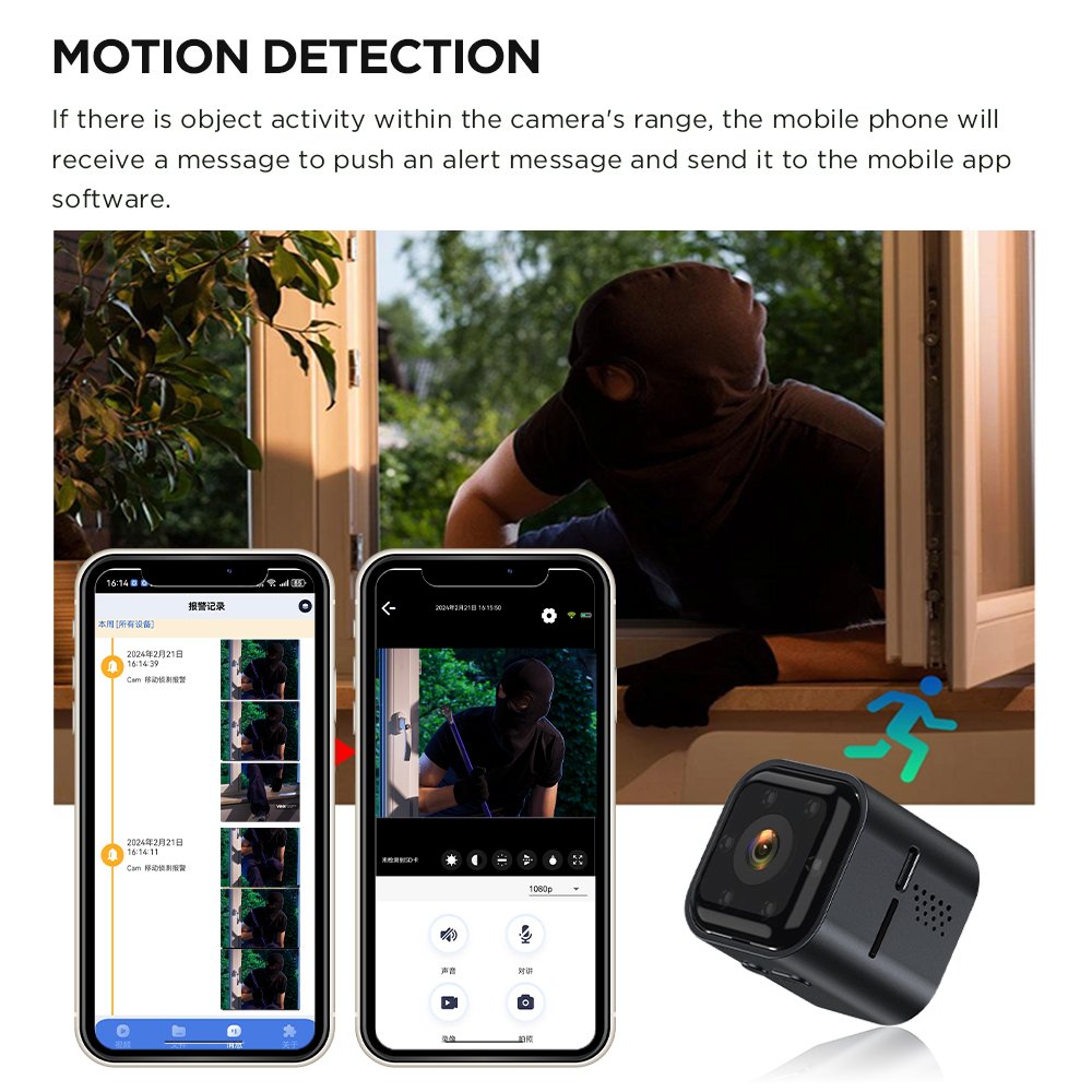 New mini camera Remote Control Infrared Surveillance1080p HD Night Vision Wireless Smart WiFi Camera Intercom Sports Camera