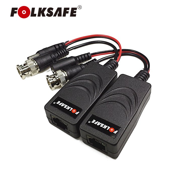 Folksafe Passive Video Power Converter ( transmitter+receiver ) analog cctv video balun passive active for cctv rj 45 balun