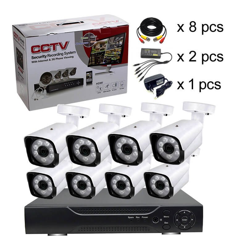 ENSTER 8CH HD-CVI/AHD/TVI/CVBS BNC Video Power Cable Analog IR Dome or bullet Camera CCTV products Kits