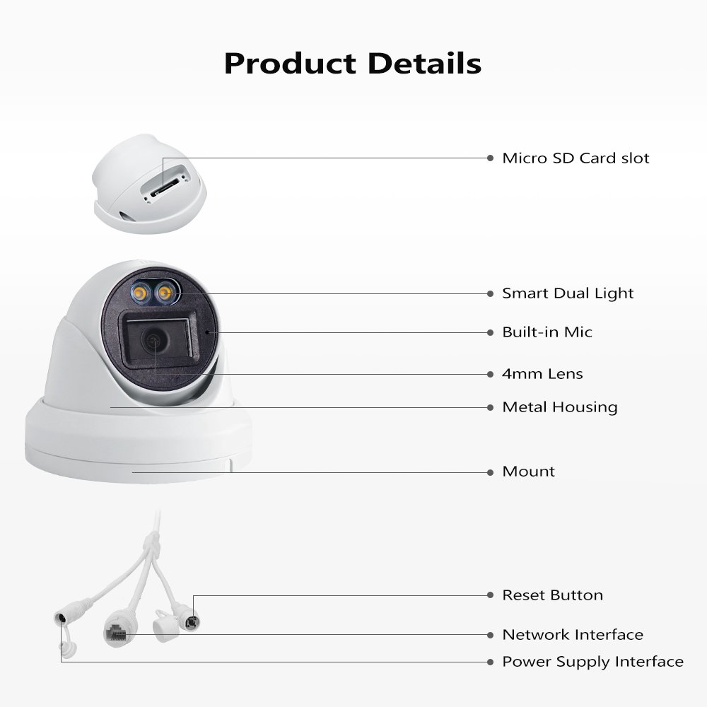 Smart UYC P2P Control CCTV Hidden Camera H.265+ IP PoE Wired Camera Motion Detection Cameras De Seguridad CCTV Kit