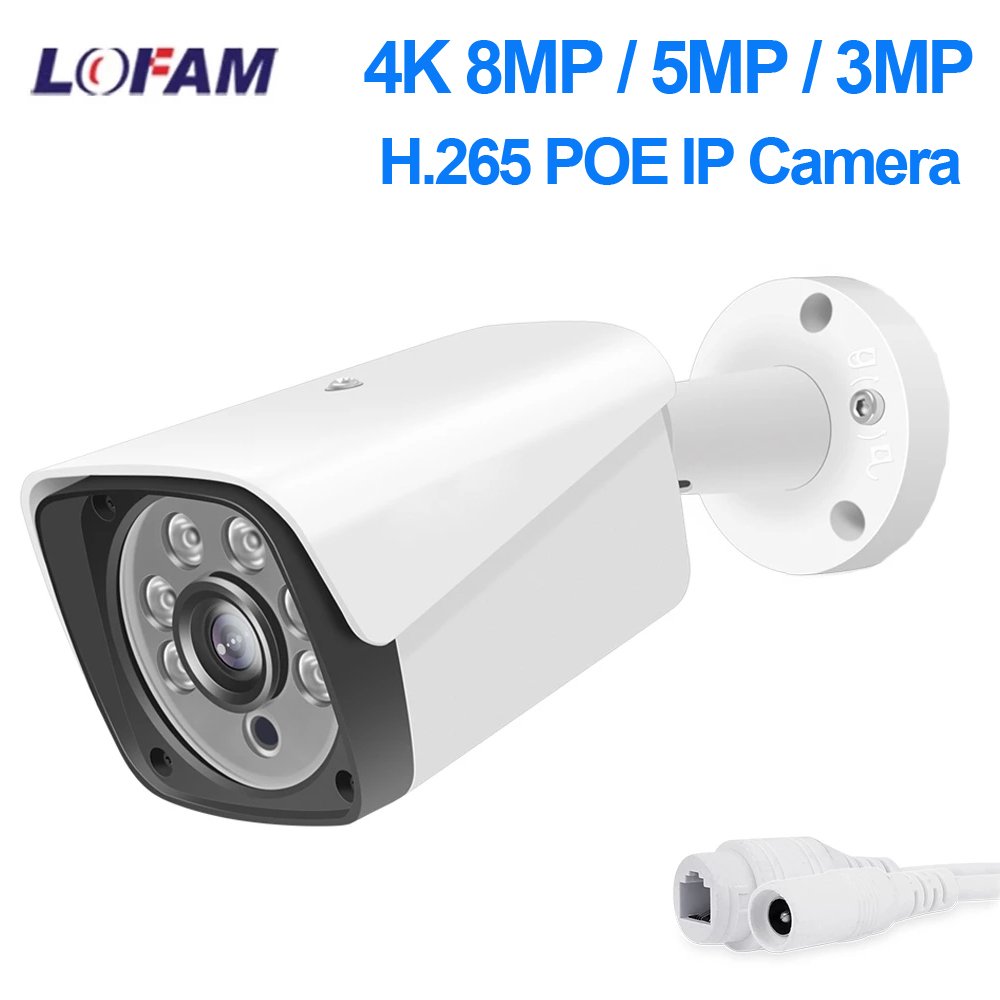 8MP 5MP POE IP Camera Metal Outdoor Waterproof Night Vision Network Security IPC Video Surveillance CCTV Camera for POE NVR Kit