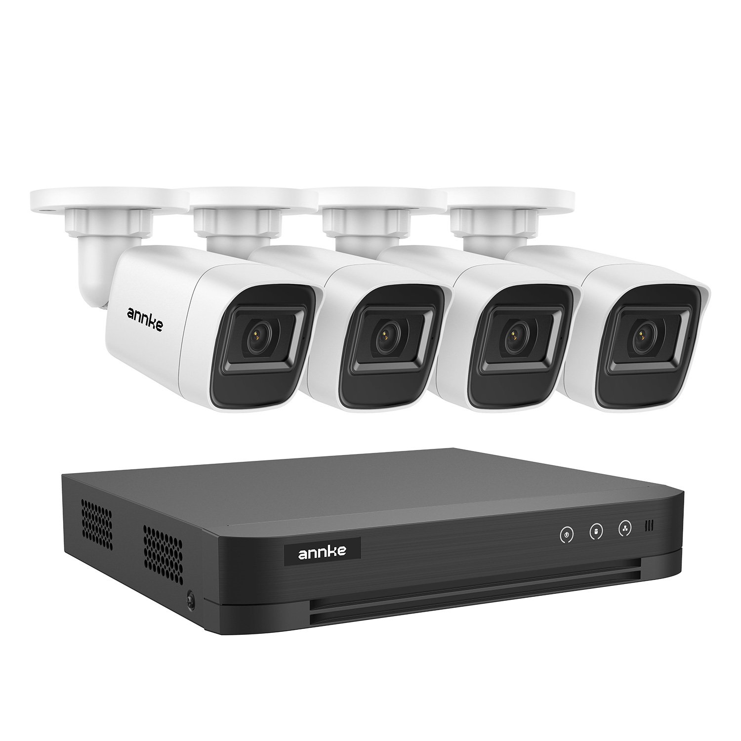 ANNKE 4PCS 1080P HD TVI Bullet Security Camera IP67 Dust and Waterproof Rating HDTVI/AHD/CVI/CVBS/IP video input Network Camera