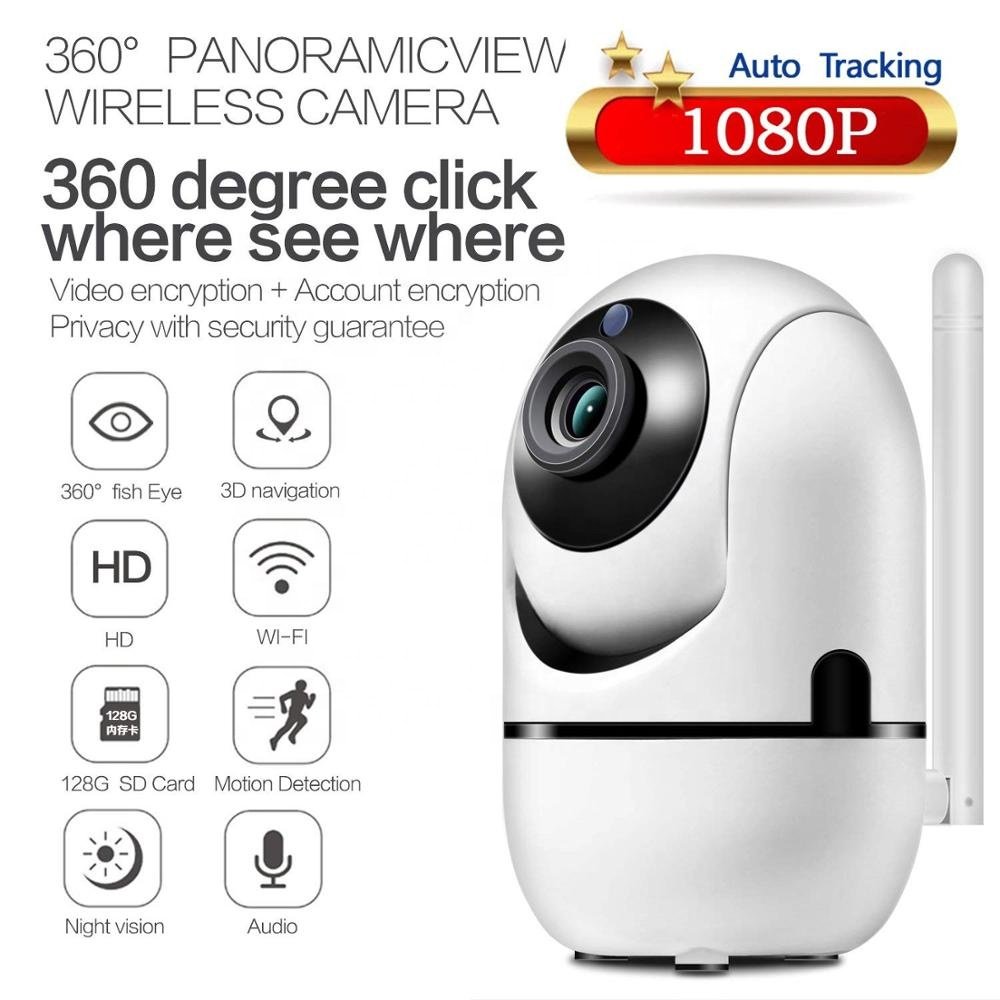 2MP Sunisee 360 Degree Surveillance Indoor Smart Home Baby Cameras 1080P HD Wireless Security Baby Monitor Mini Wifi PT Camera