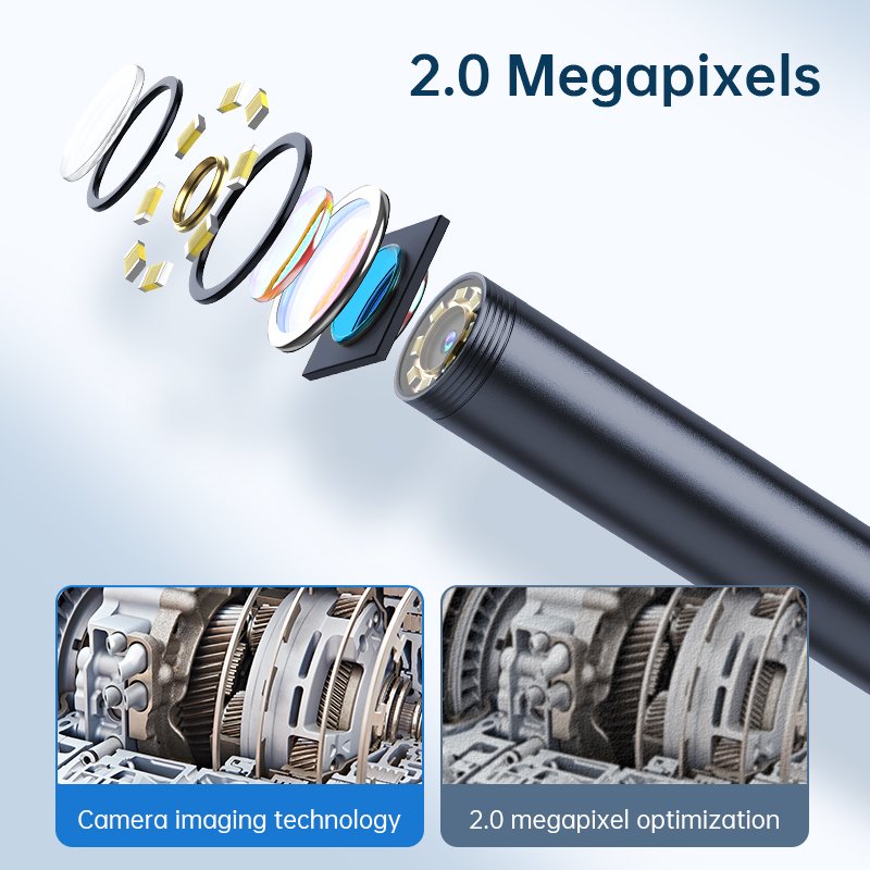 W400D iOS Android direct connect endoscope camera 7.9mm 1m dual lens rigid cable portable endoscope camera